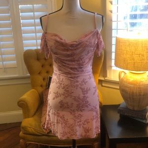 Sz small pink mini dress off shoulder devour SOLD